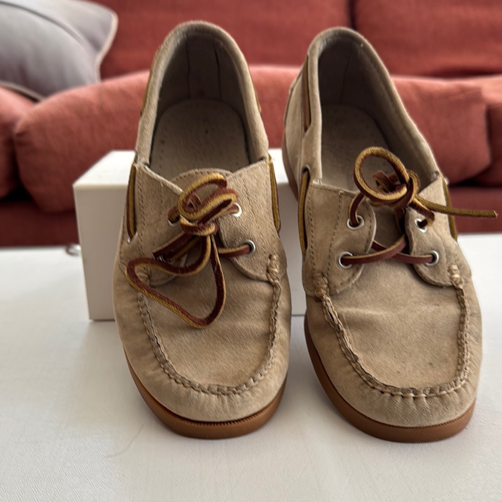 L.L. Bean Tan Leather Flats with Moccasin Design